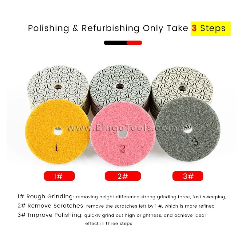 3 Steps Wet Use Diamond Polishing Pad